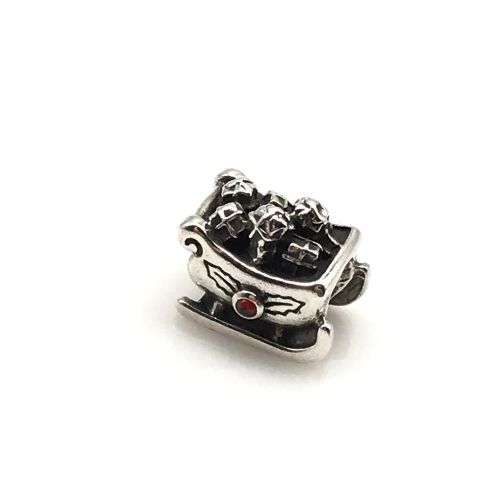 Pandora Retired Christmas Santa Sleigh Charm